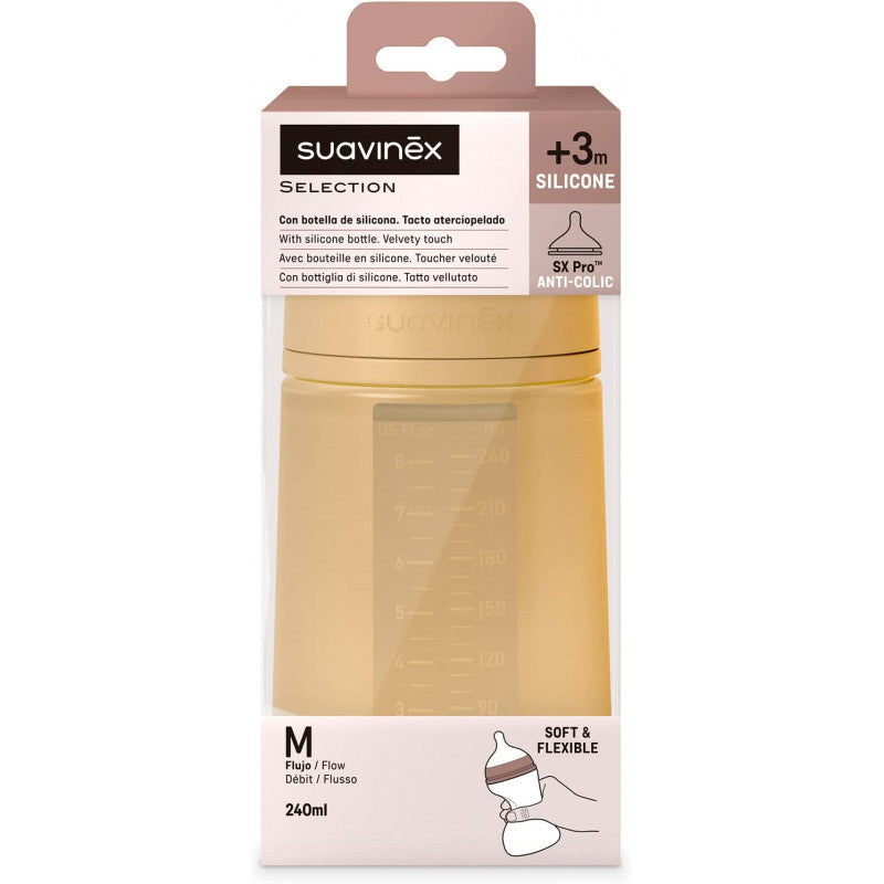 Suavinex - Biberon Silicone 240 ml - Color Essence Mangue