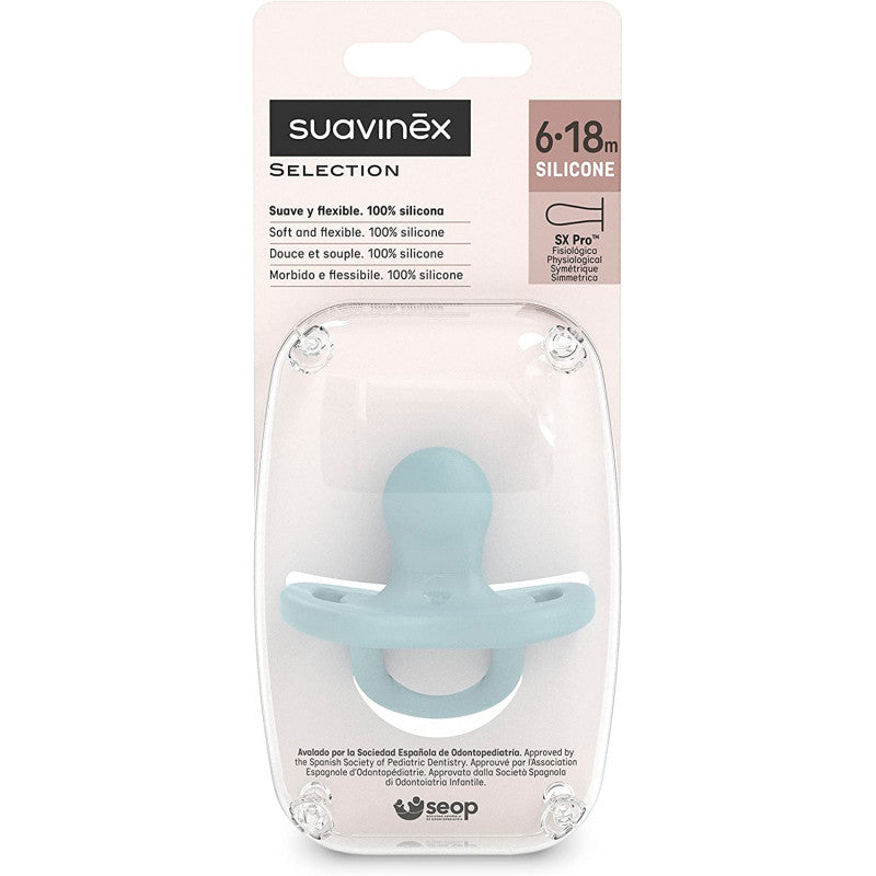 Suavinex - Sucette 100% Silicone - 6/18 Mois - Aqua