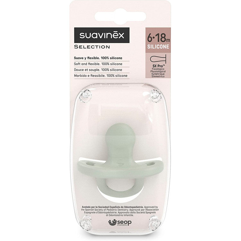 Suavinex - Sucette 100% Silicone - 6/18 Mois - Vert