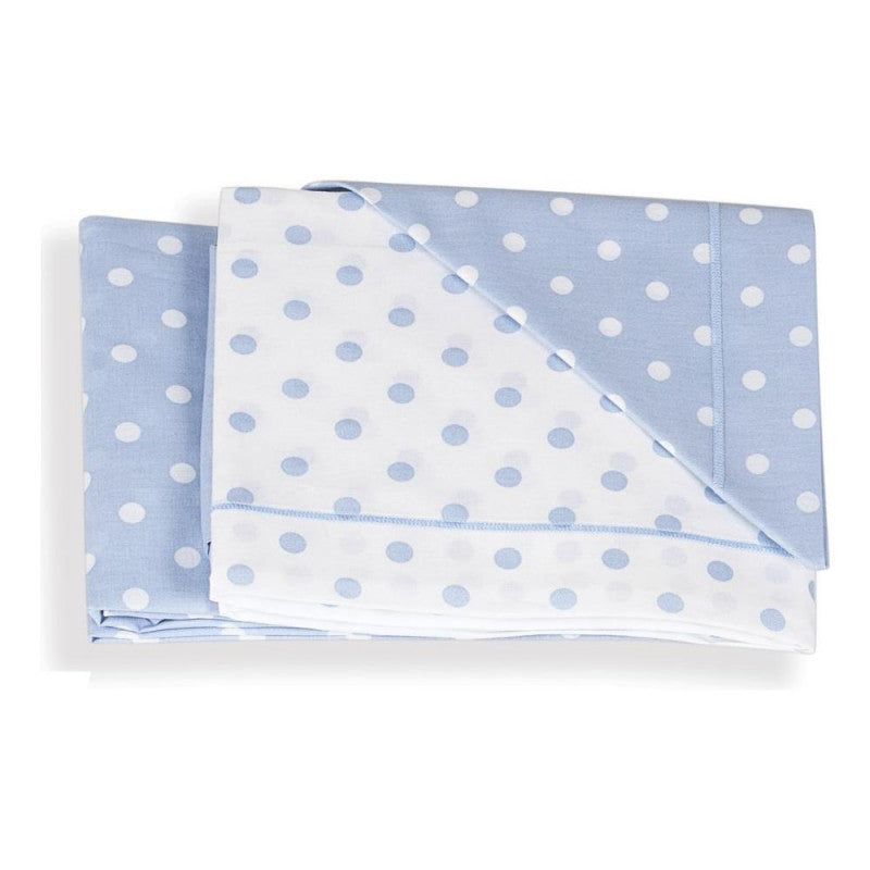 Set Linge de Lit Ital Baby Pois Azzurro