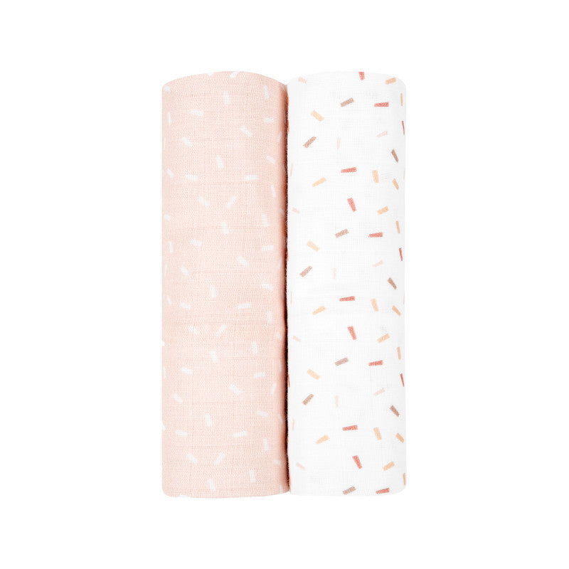 Kikka Boo - Lot de 2 Mousselines de Coton - Rose
