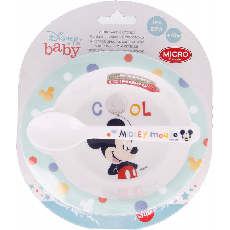 Ensemble assiette et cuillère à nourriture Disney