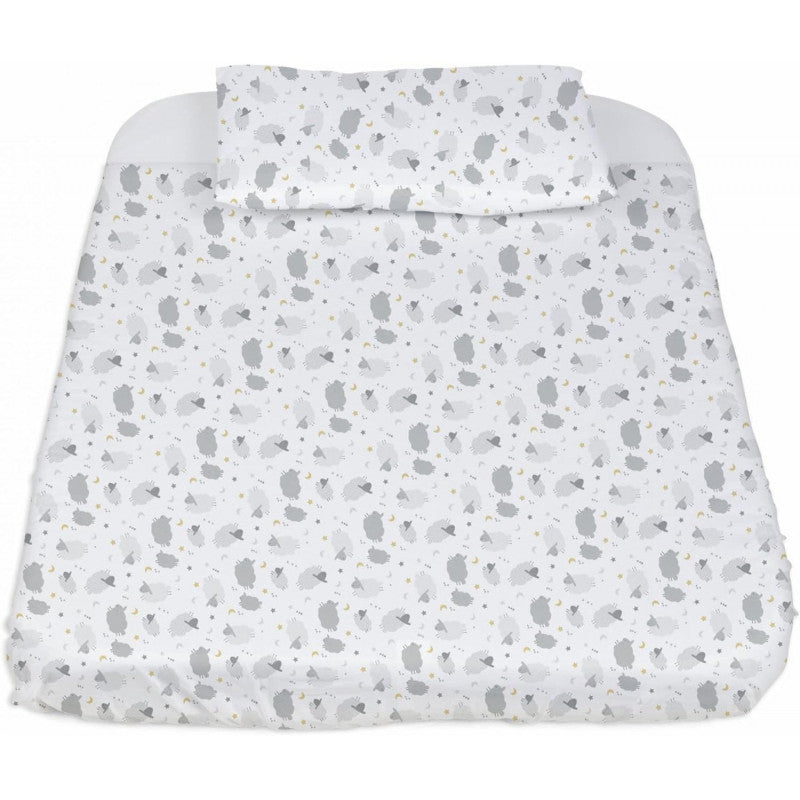 3-Piece Crib Set with Grey Duvet Cover