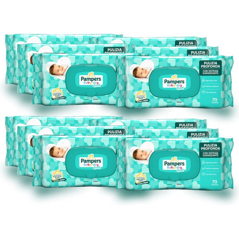 12 paquets de 70 pièces 840 lingettes Pampers Baby Fresh