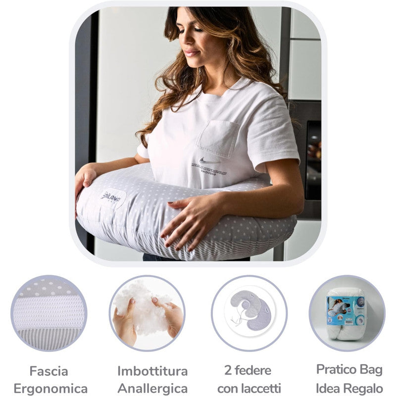 Coussin d'allaitement MiniMemo complet avec 2 taies d'oreiller