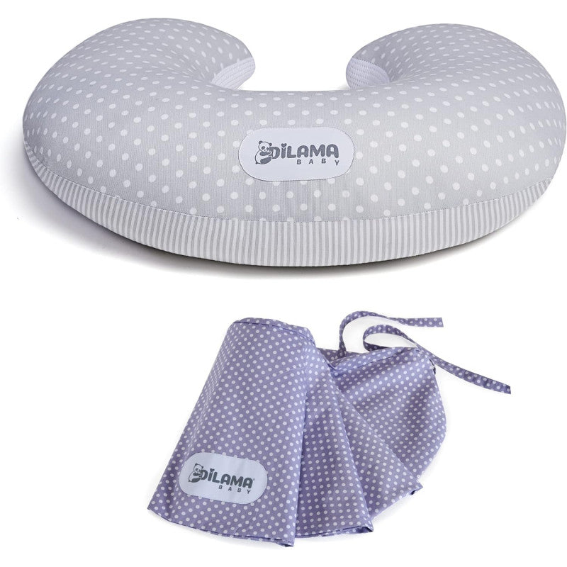 Coussin d'allaitement MiniMemo complet avec 2 taies d'oreiller