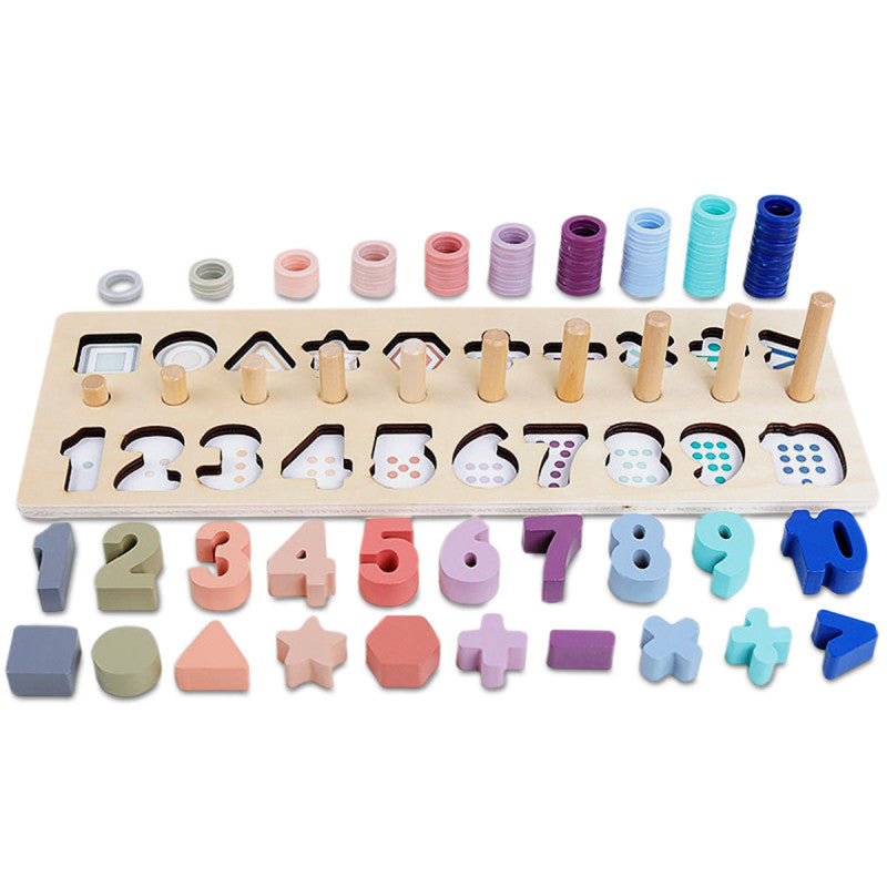 Numéros et formes de puzzle en bois