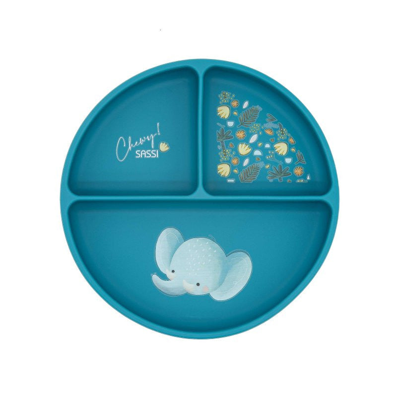 Assiette avec ventouse en silicone Chewy Elephant