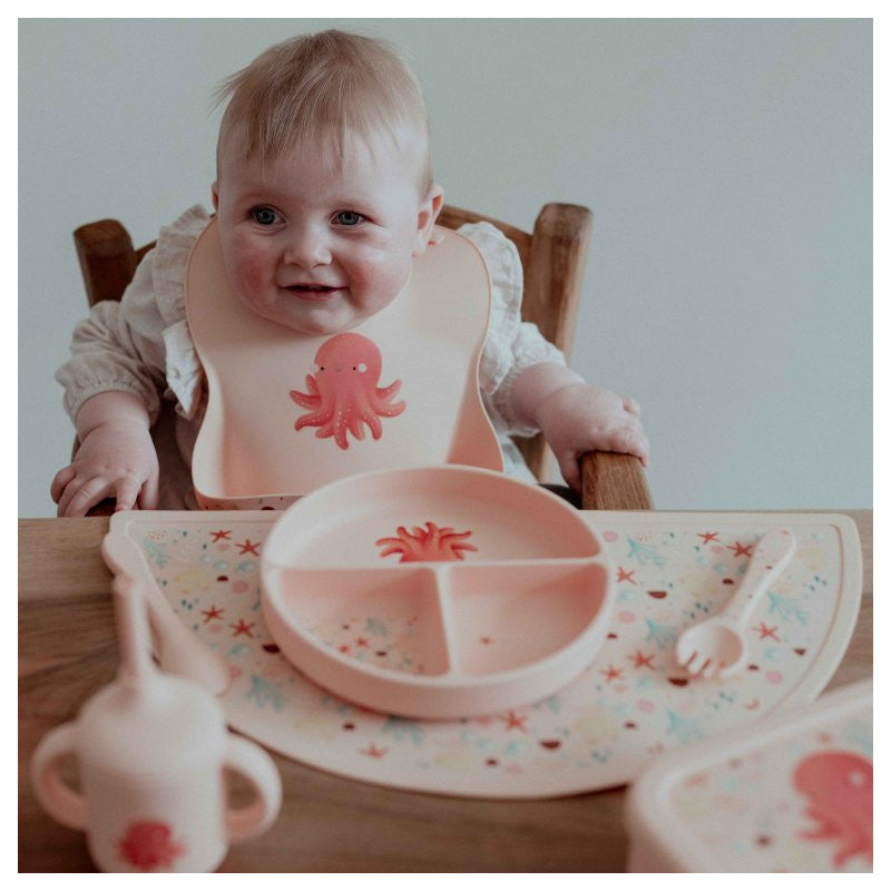 Assiette en silicone Slurpy Octopus avec ventouse