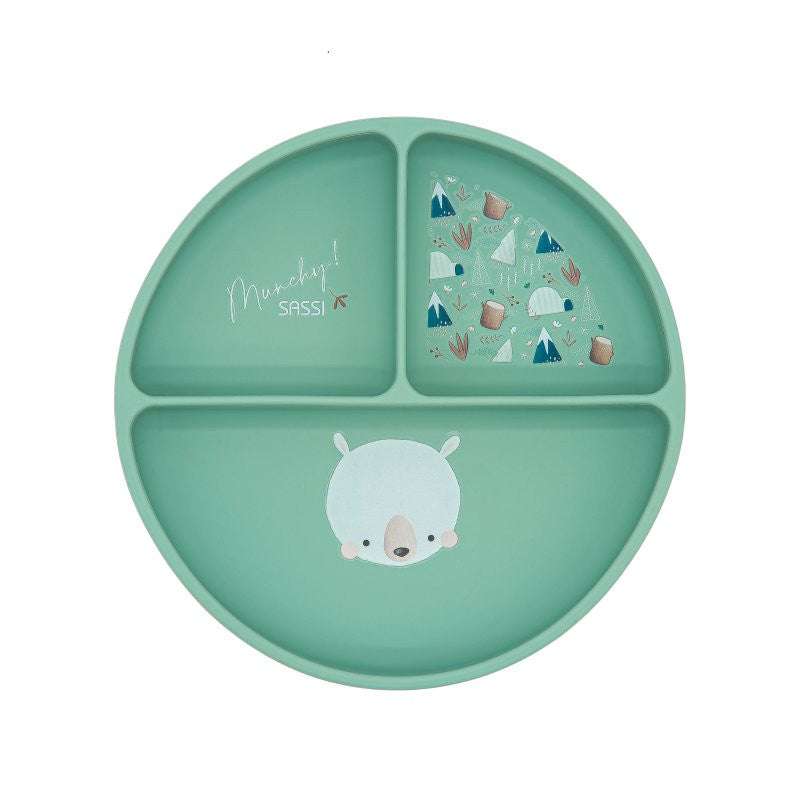Assiette avec ventouse en silicone Munchy Bear