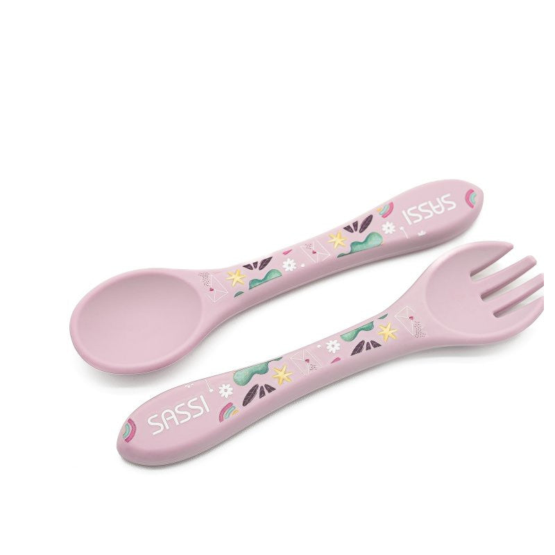 Couverts en silicone Licorne Scintillante