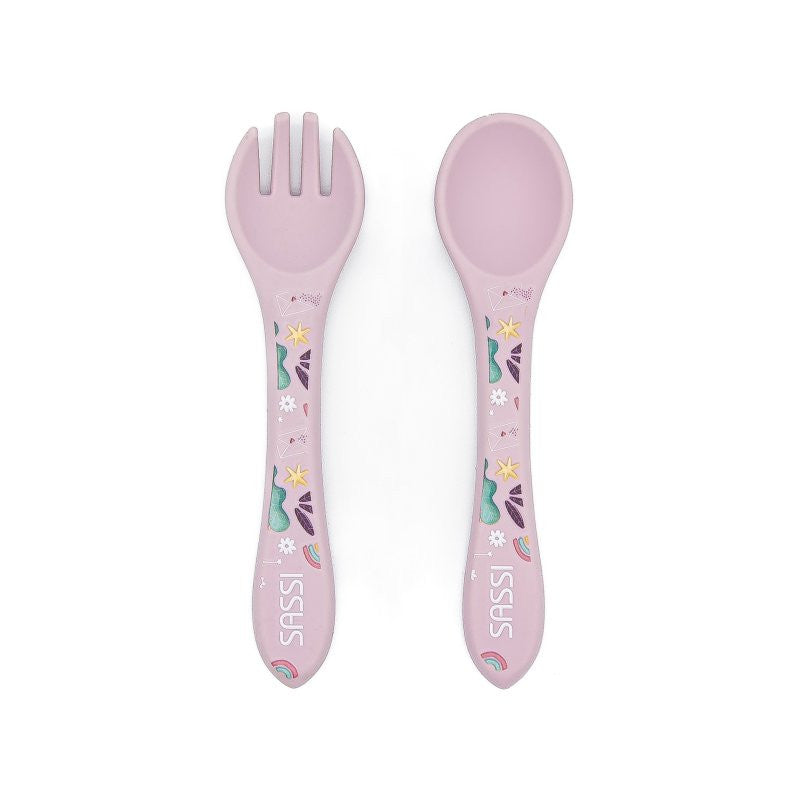 Couverts en silicone Licorne Scintillante