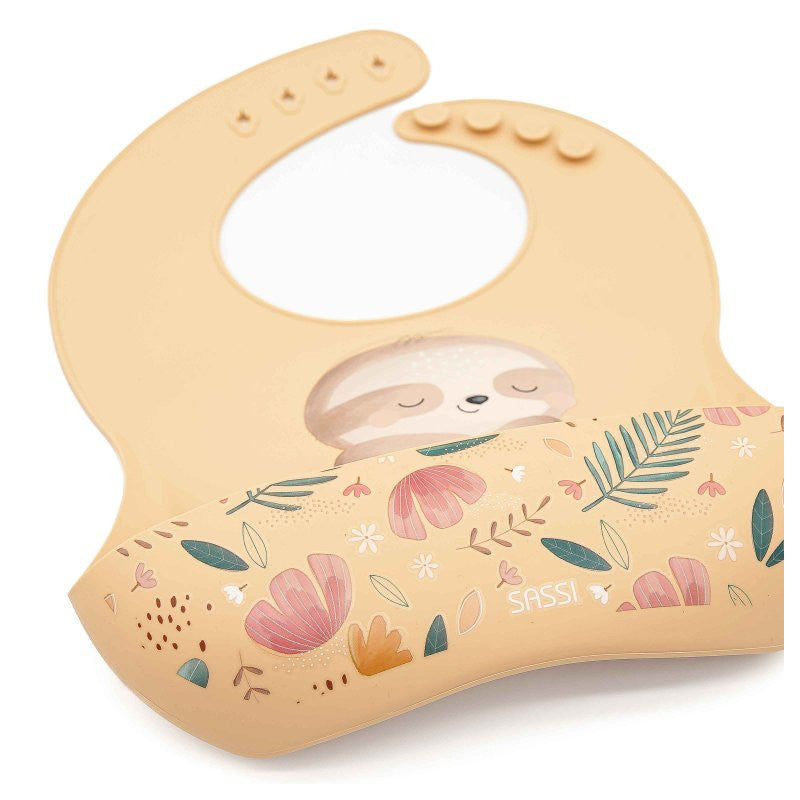 Bavoir de poche en silicone Gnawy Sloth