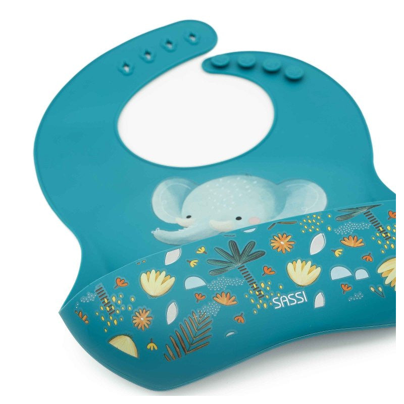 Bavoir de poche en silicone Chewy Elephant