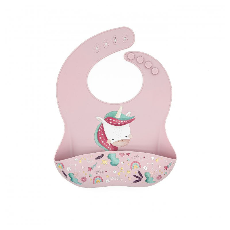 Bavoir de poche en silicone licorne scintillante