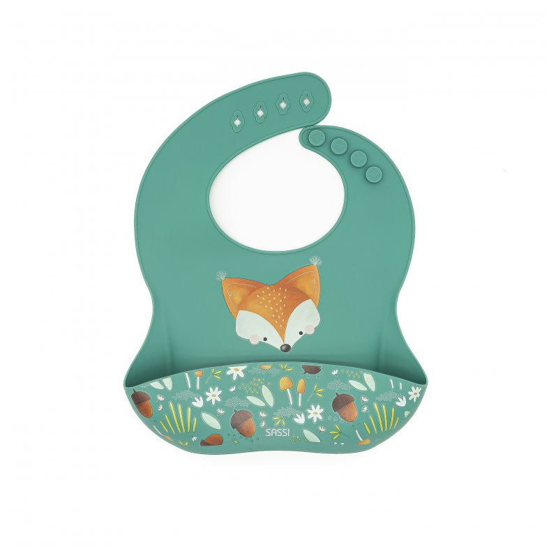 Bavoir de poche en silicone Crunchy Fox