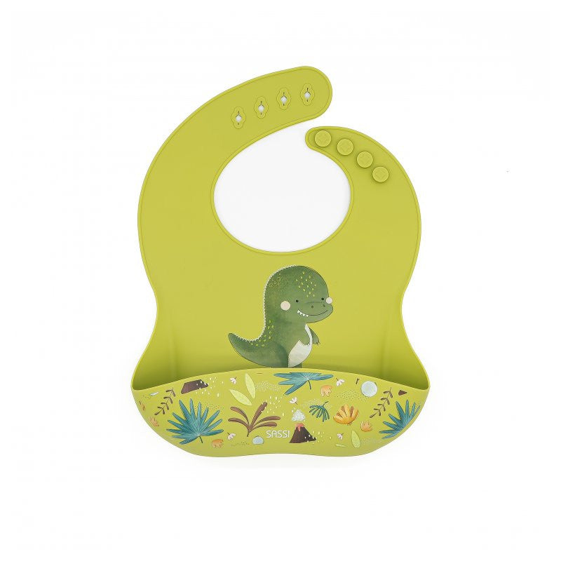 Bavoir de poche en silicone dinosaure craquelé