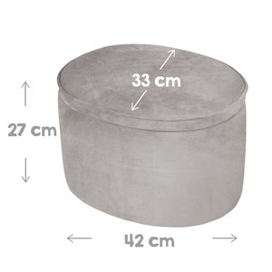 Pouf Ovale pour Enfant en Velours - Gris - 2