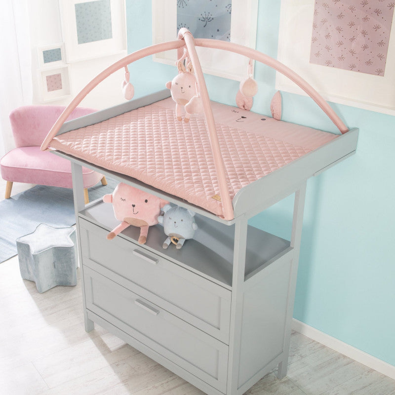 Tapis de jeu Roba Style avec arche de jeu et 5 éléments - Rose