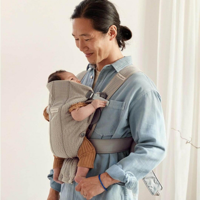 Porte-bébés et sacs BabyBjorn Mini Mesh 3D Grigio Beigie