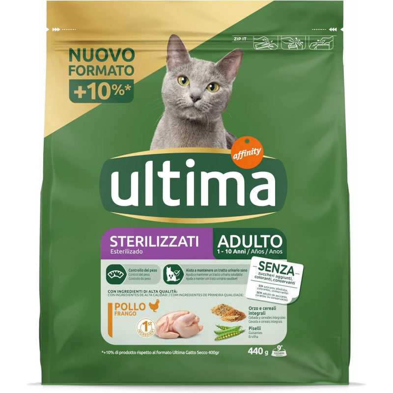 Ultima Adult Sterilised Cat Food with Chicken, 440g