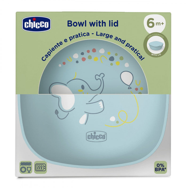 Bol bleu clair avec couvercle Chicco 6 mois et plus