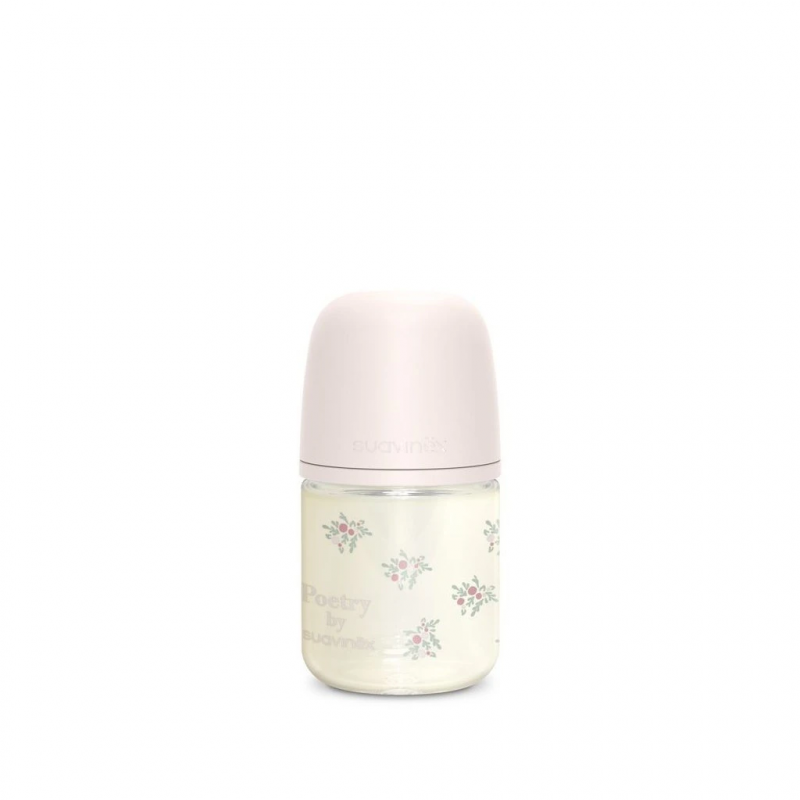 Biberon Suavinex Poetry en verre 120 ml rose