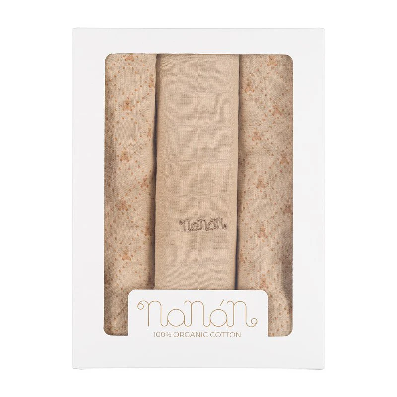 copy of Set 3 mussole Nanan all over orsetti 80x80 cm beige