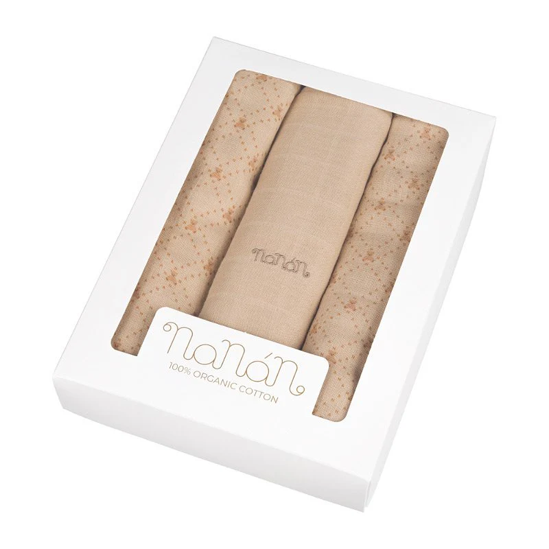 copy of Set 3 mussole Nanan all over orsetti 80x80 cm beige