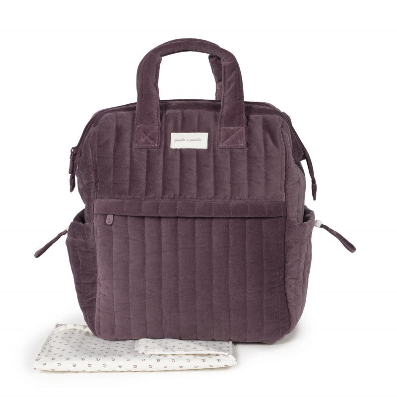 Sac à dos Pasito a Pasito en velours cerise