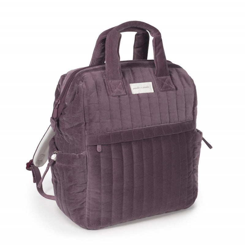 Sac à dos Pasito a Pasito en velours cerise