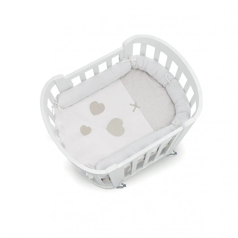 Housse de berceau complète Sweet White Dove Grey