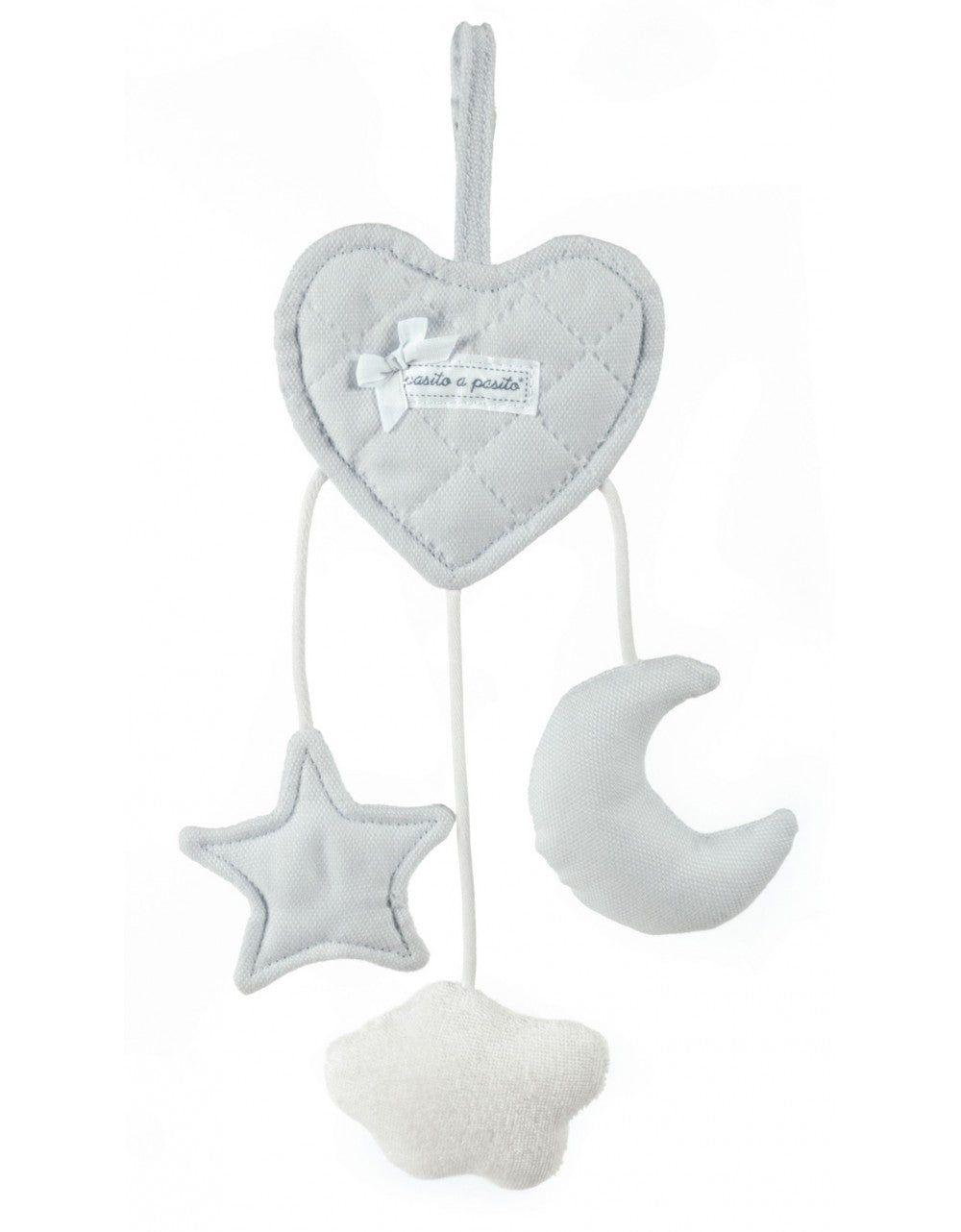 Oxford Grey Heart Rattle