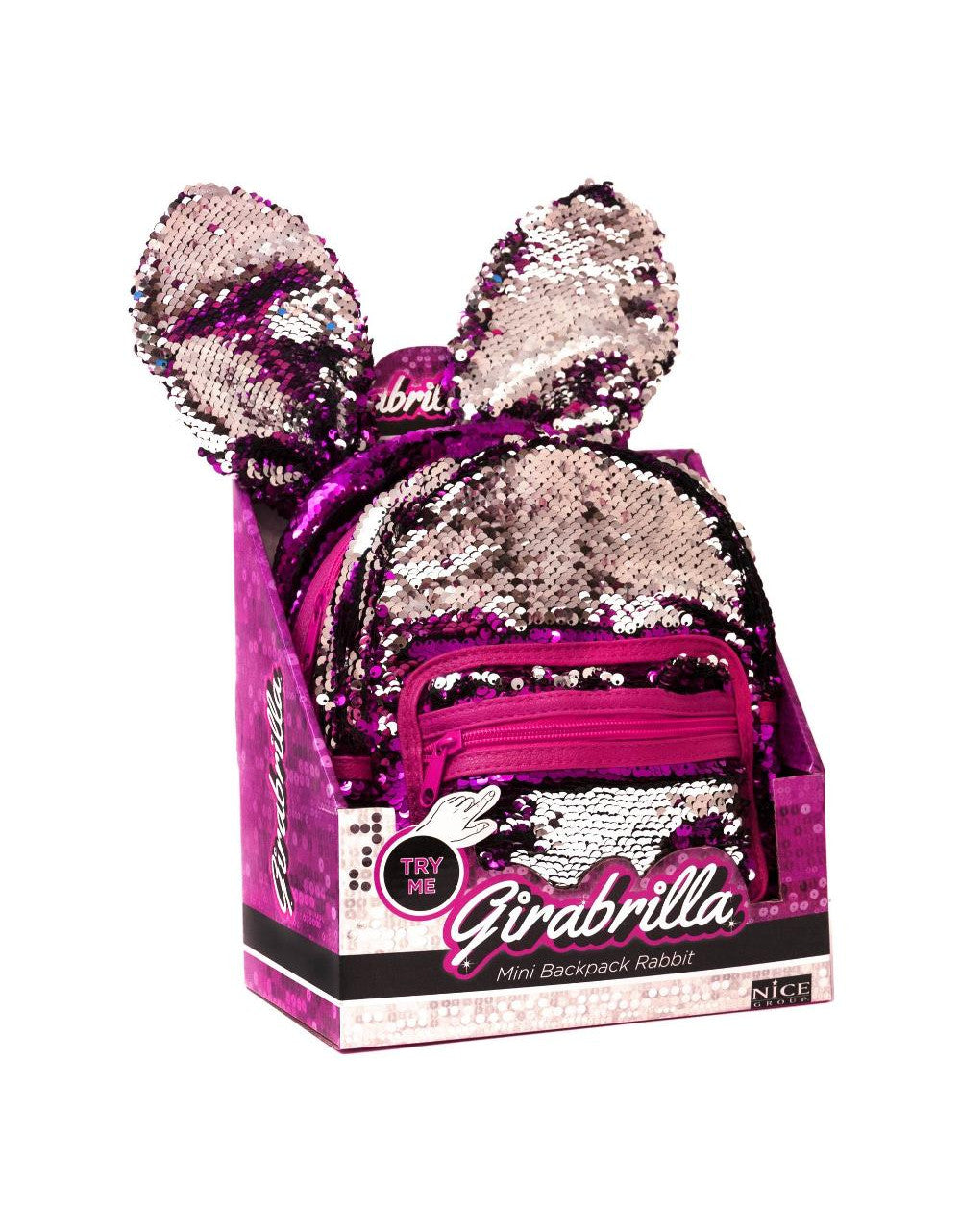 Girabrilla Bunny Backpack Pink/Silver