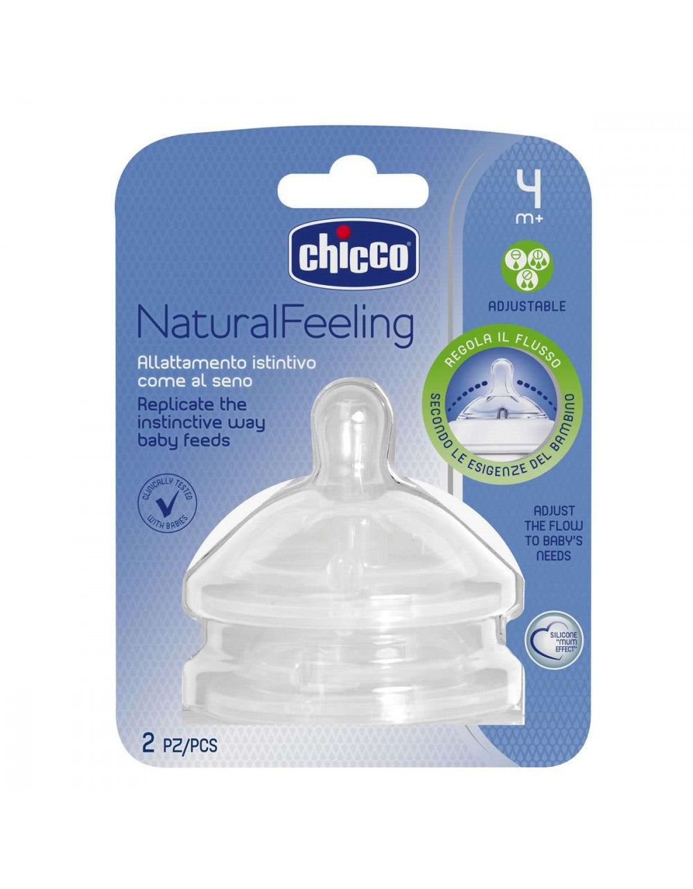 Chicco NaturalFeeling Teat 4m+Adjustable Flow