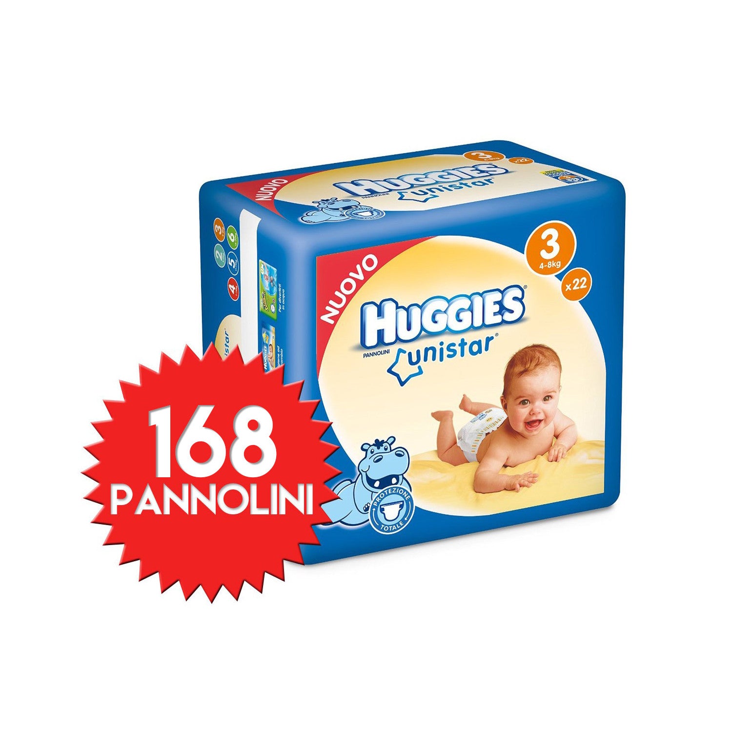Huggies Unistar Diapers Size 3 - 168 pieces