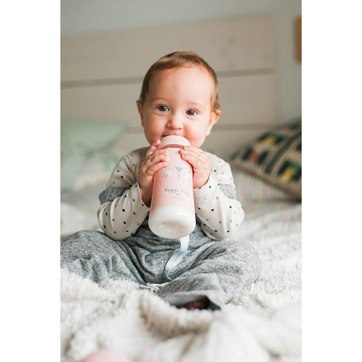 Hygge Baby Rabbit Pink Dots Baby Bottle - 3 Positions 240 ml