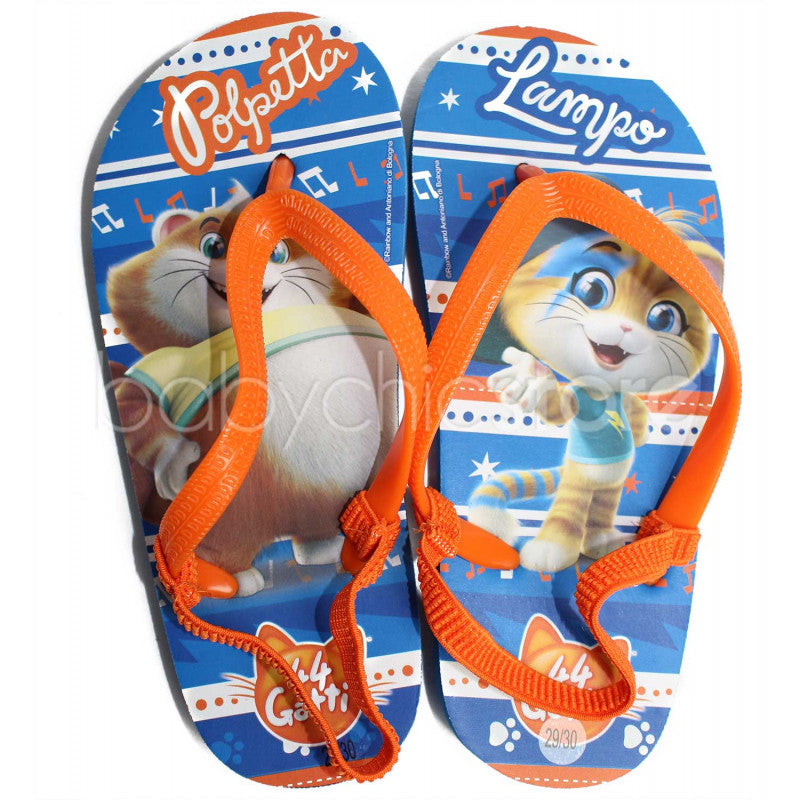 44 Cats Kids Flip Flops - Size 27/28