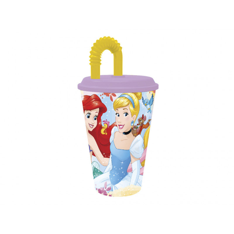 Princess Drinking Glass with Straw