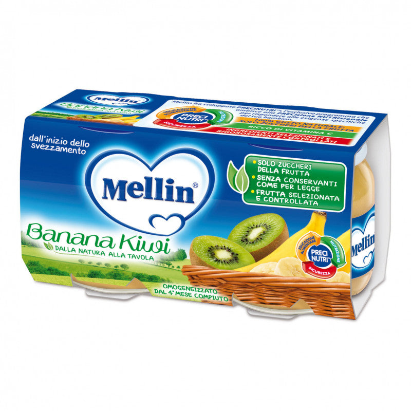 Mellin Banana Kiwi Homogenized Purée - 2 x 100 g