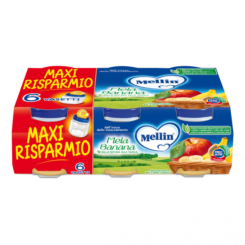 Mellin Apple and Banana Purée - 6 x 100 g