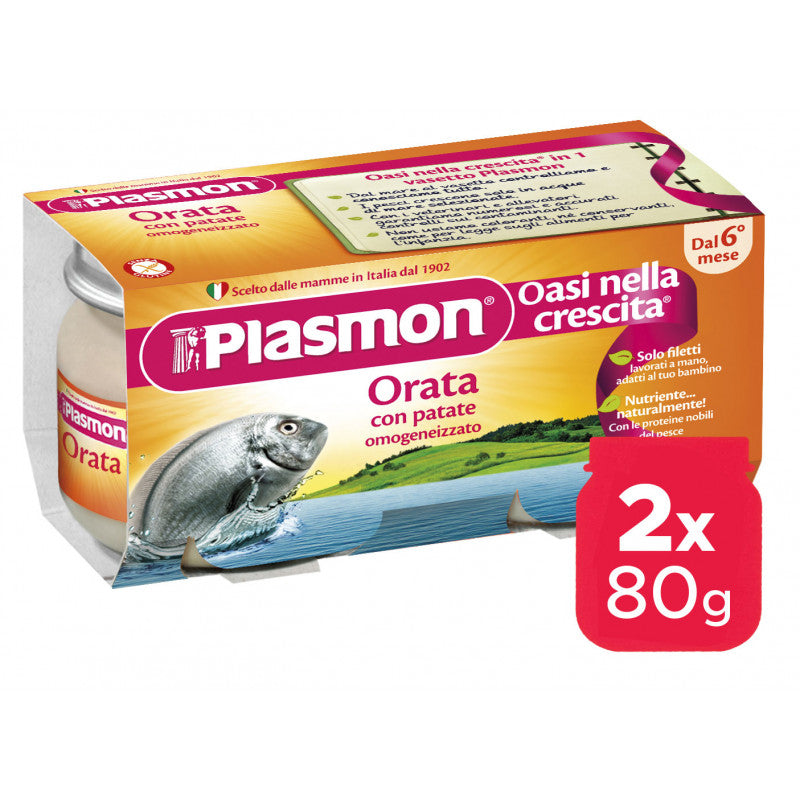 Plasmon Sea Bream Homogenised Baby Food - 2 x 80g