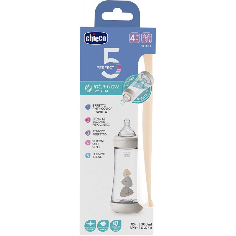 Chicco Perfect 5 Baby Bottle - 300 ml - Beige