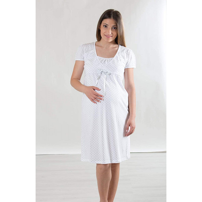 Maternity Nightgown with Bow - T5