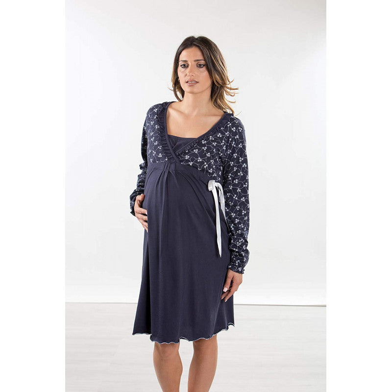 Open Front Floral Print Nightgown - Size 4