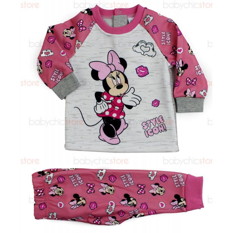 Disney Minnie Pink/Grey Baby Onesie - 12 Months