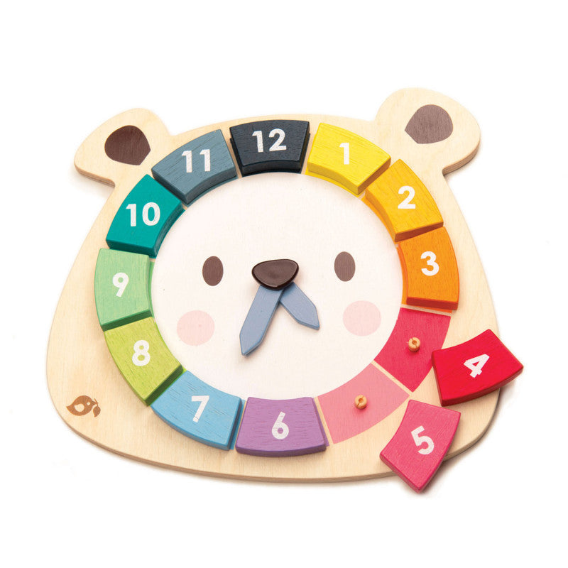 Wooden Numbers and Colors Clock