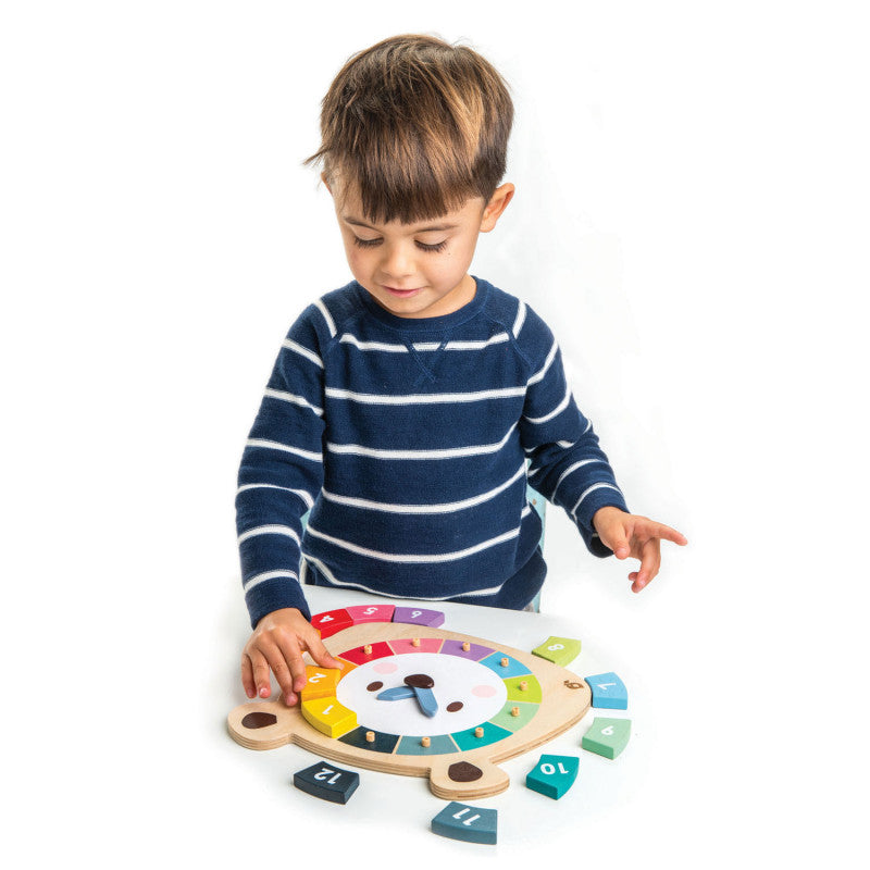 Wooden Numbers and Colors Clock