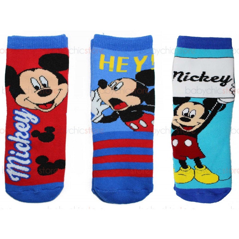 3 Pairs Mickey Mouse Non-Slip Socks - 27/30