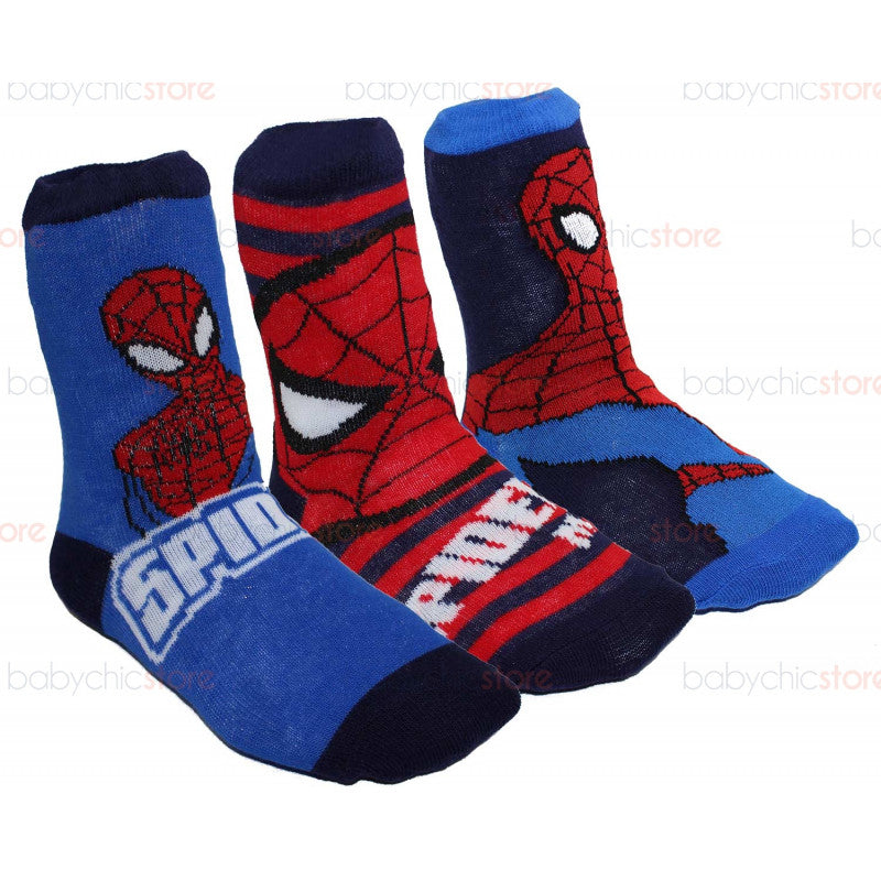 Set of 3 Pairs of Spiderman Socks - 27/30
